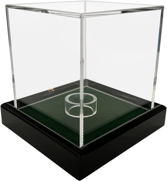 SnelShoppen - Universele Acryl Display Case 10x10x10cm / Showcase met Groen Velvet voor Tennisbal, Baseball, Golfbal, Figuren, Modellen, Horloges