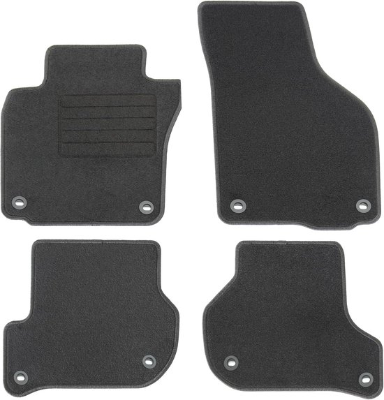 SnelShoppen - Velours Vloermatten Set Zwart voor VW Golf 5 en Golf 5 Variant - Set van 4, Inclusief Heel Protectors, Perfecte Pasvorm, Ideaal voor Aut van Snelshoppen
