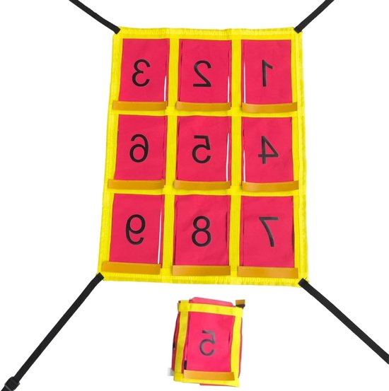 Softbal Doelzone - Werptraining Hulpmiddel - Precisie Oefeningen - Neuf Compartimenten - 69 x 53 cm - Zwart