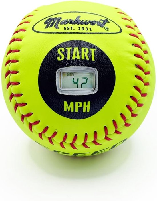 Softbal Snelheidssensor - Trainingsbal Honkbal - Pitch Snelheid Meten - Automatische GripSense Technologie - 12 Inch Diameter - Geel