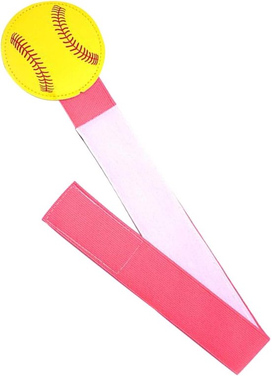 Softball Trainingsbeenband - Pitching Trainer - Verbeter Werpen - Verstelbare Pasvorm - 50 cm - Roze
