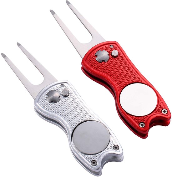 Solidchoice - 2-Pack Vouwbare Golf Divot Tool met Magnetische Balmarker