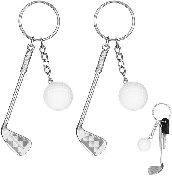 Solidchoice - 2 Stuks Golfsleutelhangers met Golfclubs en Golfballen
