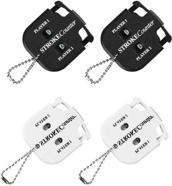 Solidchoice - 4 Stuks Golf Scoretellers met Sleutelketting - Draagbare Handteller