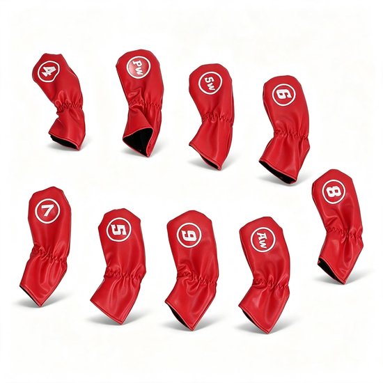 Solidchoice - 9Pcs Golf Head Cover Set - PU Waterdichte Bescherming voor Golf Clubs