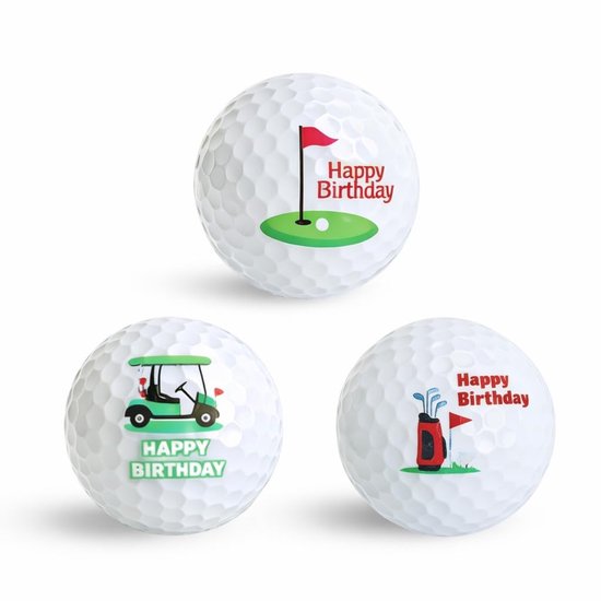 Solidchoice - Gepersonaliseerde Golfballen met Verjaardag Motieven