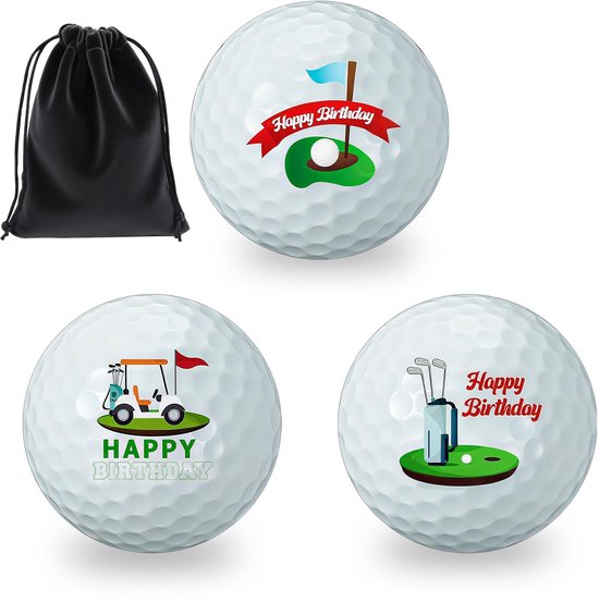 Solidchoice - Golf Cadeauset met 3 Persoonlijk Aangepaste Golfballen