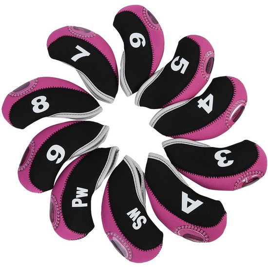 Solidchoice - Golf Club Hoofd Covers - Bescherming voor Golfclubs - 10 Stuks - Duurzaam en Sterk - Handige Rits - Geschikt voor elke golfer - Golfacces...
