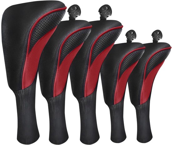 Solidchoice - Golf Club Hoofden Covers voor Hout, 5-Pack met Lang Design
