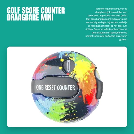 Solidchoice- Golf Score Counter Draagbaar - Golf Slagenteller - 1-12 Telintervallen - Snelle Nulfunctie - Lichtgewicht - ABS Materiaal - Golf Teller