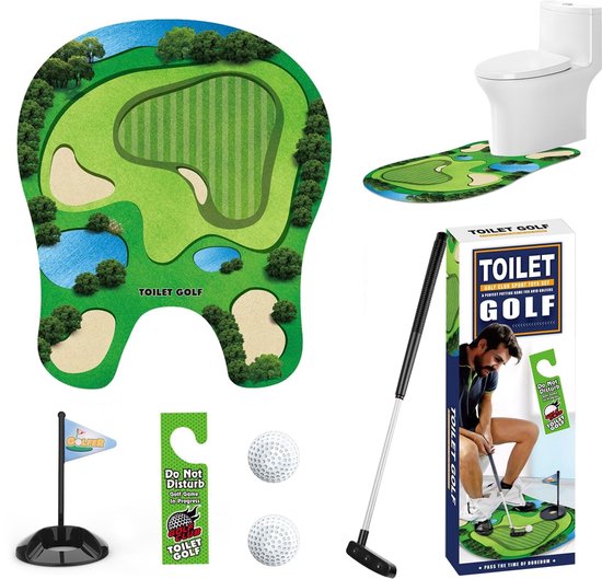 Solidchoice - Mini Golfset voor het Toilet met Putting Mat en Golfballen