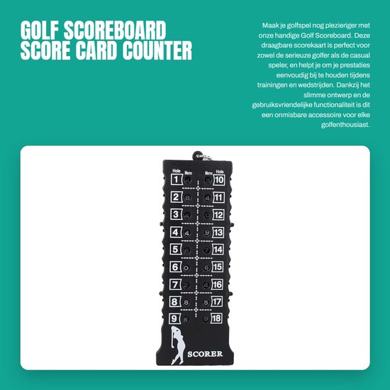 Solidchoice- Scorebord Golf - Waterdicht - 18 Scores - Handzaam - Kunststof - Duurzaam - Ideaal voor Competities - Scorecounter