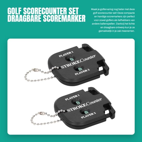 Solidchoice- Scorecounter Klein en Draagbaar - Golf Scorecounter - Petanque Scorebord - Sleutelhanger - Duurzaam ABS - Geschikt voor Balspellen - Scoreteller