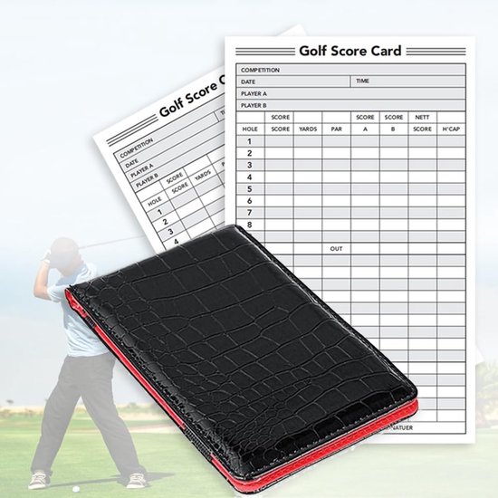 Solidchoice - Set van 10 Golf Scorekaarten met Beschermhoezen