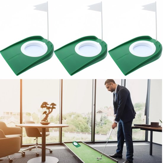 Solidchoice - Set van 3 Golf Putting Cups met Verstelbare Hole van Solidchoice