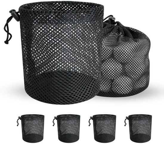 Solidchoice - Set van 6 Golfbal Opbergzakken met Trekkoord