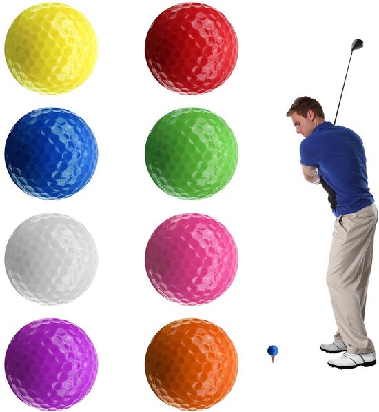 SolidKeus - Set van 8 Kleurrijke Golfballen voor Buiten en Binnen