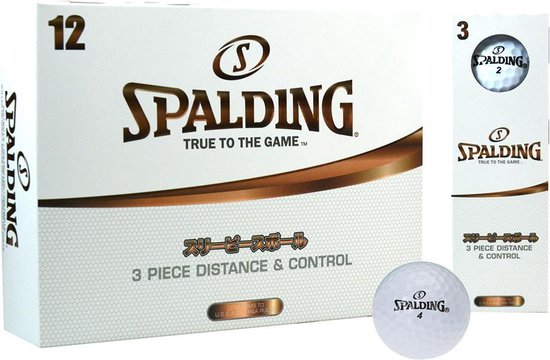 Spalding - 3 Piece 12 stuks distance & control Golfballen V+3P , HI-COR Dual core , NEI cover van Spalding