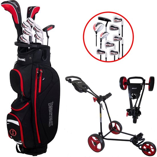 Spalding Tour 2 Complete Golfset met Golftrolley - Golfset Heren - Graphite - Rechtshandig van Spalding
