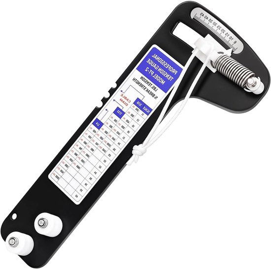 Spanningsmeter Aluminium - Kabelmeter Rigging - Zeilboten Inspecteren - Nauwkeurig tot 5% - 3 maten - Zwart