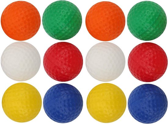 Spons Golfballen Set van 12 Stuks - Ideaal voor Recreatief Spelen, Oefeningen en Training in Diverse Kleuren