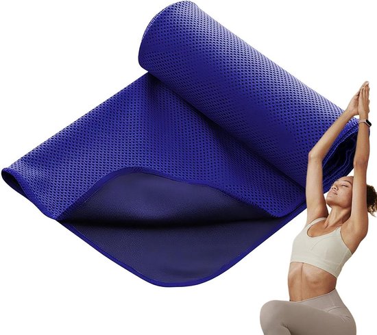 Sport Handdoek - Koeldoek - Fitness en Yoga - Ademend en huidvriendelijk - 30 x 100 cm - Blauw