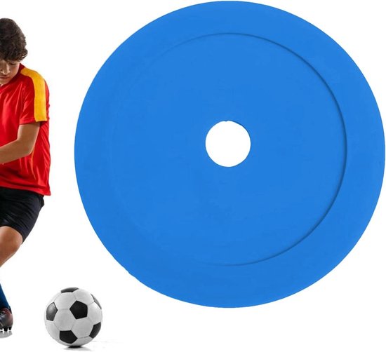 Sport Markering Kegels - Trainingsschijven Platte Pylonen - Sport Training - Opvallende Kleuren - 15 Centimeter - Blauw