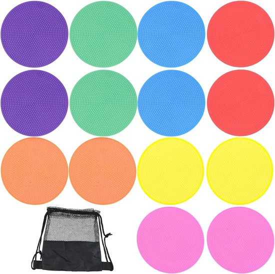 Sport Markering Schijven - Trainingscones Veldmarkers - Sporttraining Verbeteren - Slijtvast TPE Materiaal - 10 cm Diameter - Multicolor