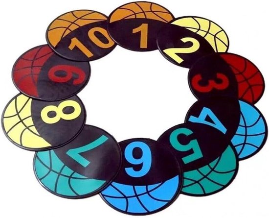 Sport Markers - Oefen Stipjes - Bal Training - Genummerd & Kleurrijk - 23 cm Doorsnede - Multicolor