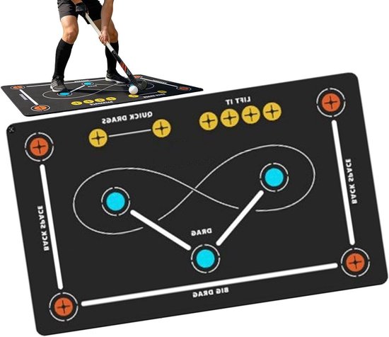 Sport Trainingsmatten - Hockey Oefenmat - Balvaardigheden Verbeteren - Geluidloos Wendbaar - 80 x 120 cm - Niet gespecificeerd van Merkloos