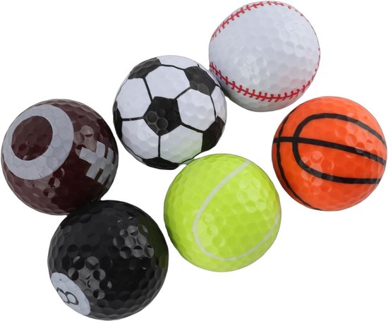Sportballen Set - Oefenballen - Golf Training - Synthetisch Rubber - 6 Stuks - Felle Kleuren