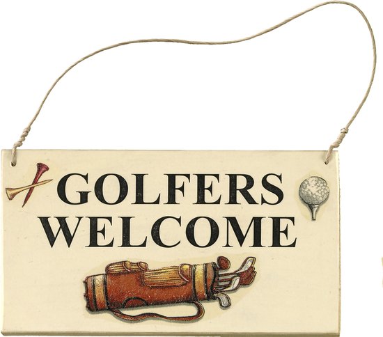 Sportiques Golf - Uithangbord - Golfers Welcome van Sportiques