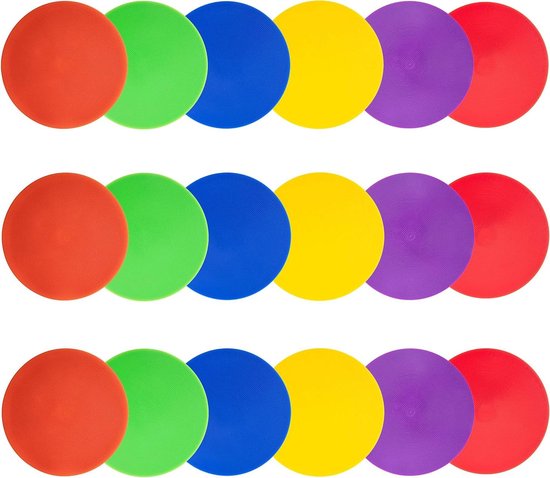 Spot Markers - Vloer Stippen - Sport Training - Antislip Rubber - 9 Inch Diameter - 6 Kleuren