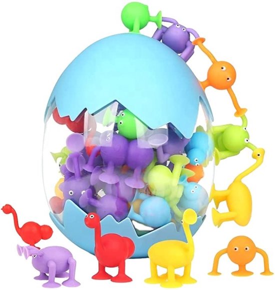 Squigz - sensorisch speelgoed - zuignap speelgoed - badspeelgoed - diertjes & poppetjes 38 stuks van Fat Brain Toys.