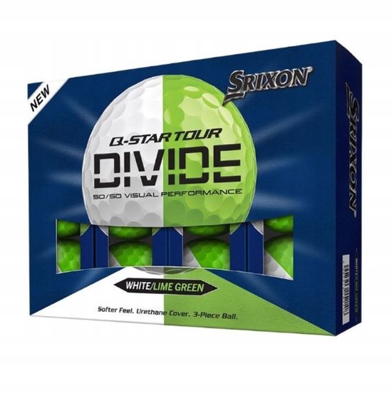 Srixon Q-Star Tour Divide 6 Golfballen - Wit/Groen, 12 Stuks