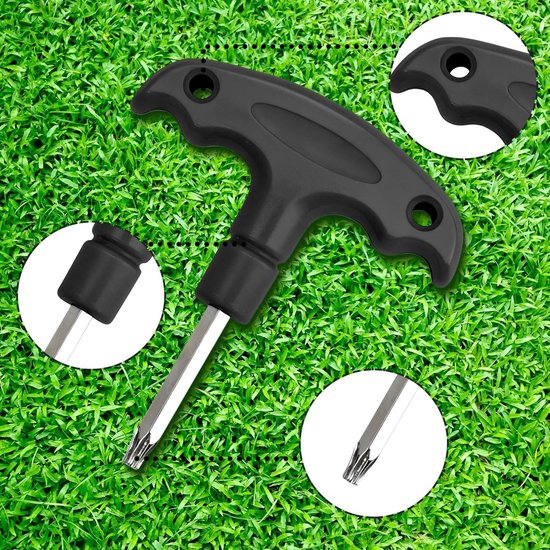 Stainless Steel Golf Tools met Kunststof Handvat voor Verstelling, Spike Sleutel en Driver Adapter (Zwart)