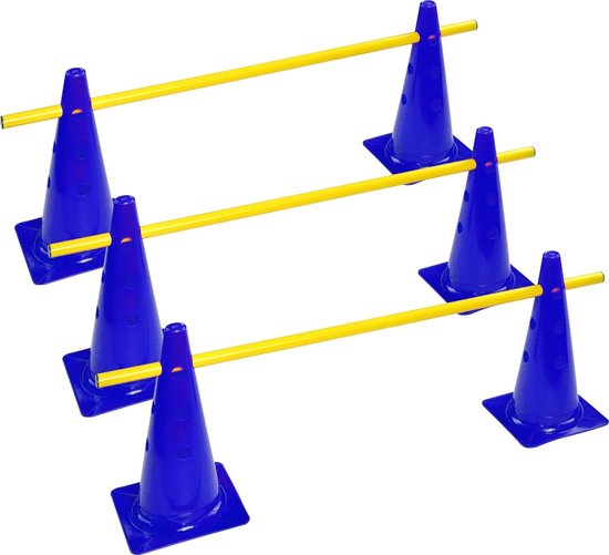 Steekhordenset - Trainingshorden - Voetbaltraining - Multifunctionele Kegels - 38cm - Blauw