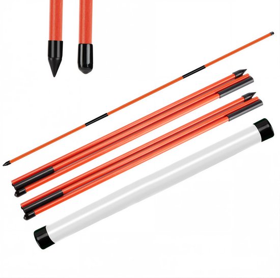 Stripe golf alignment sticks, 2 inklapbare uitlijnstokken 121 cm