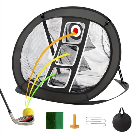 Stripe golf chipping net, mat, tee en draagtas