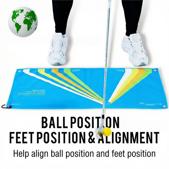 Stripe golf stance handdoek 37x83, balpositie en alignment van Merkloos