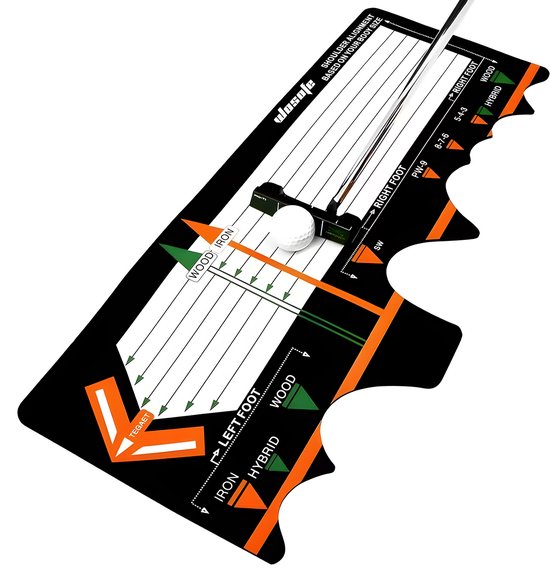 Stripe golf stance mat 67 x 26,5, balpositie en swingpad van Merkloos