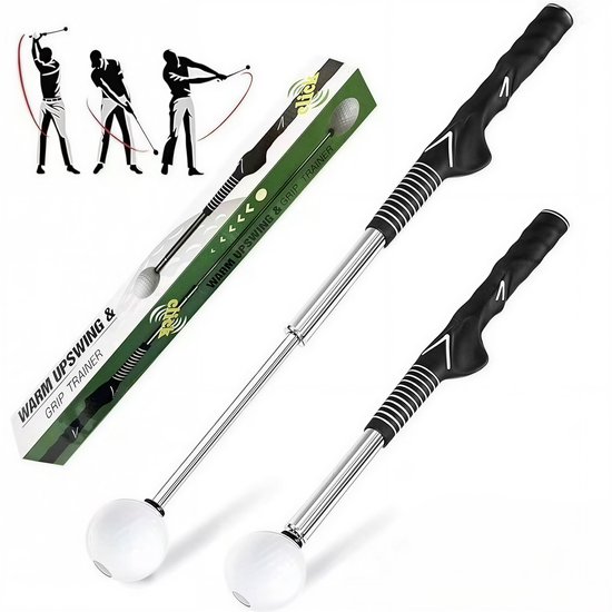 Stripe golf swing trainer, uitschuifbaar met click geluid 39 tot 66 cm van Merkloos