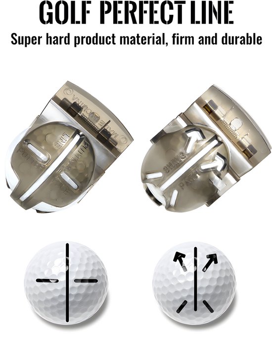 Stripe Golfbal Marker Tool – Balmarkeerhulp voor Nauwkeurige Lijnmarkering, Uitlijning & Betere Putts - Inclusief Pen van Merkloos