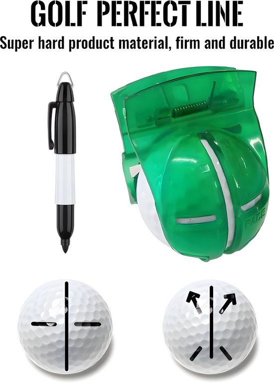 Stripe Golfbal Marker Tool - Precieze Balmarkeerhulp voor Perfecte Lijnmarkering, Uitlijning & Putt Verbetering - Inclusief Marker van Stripe Golf