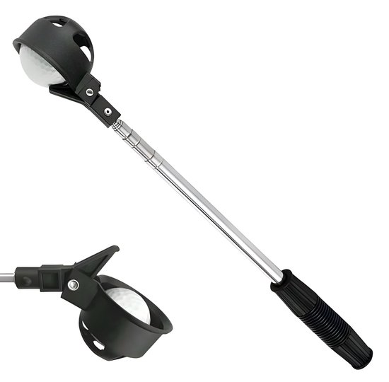 Stripe Golfbalhengel – Telescopische Golfhengel Ball Retriever 2 m – Automatische Vergrendeling – Compact Golfbalpick‑up & Golfaccessoire van Stripe.