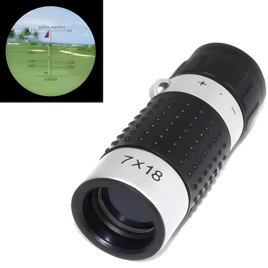 Stripe Mini Golf Afstandsmeter 7x18 – Compacte Monoculair Rangefinder – Lichtgewicht Golf Scope voor Snel & Nauwkeurig Afstand Meten – Klein, Handzaam, Draagbaar, Ideaal voor Golfers van Stripe.
