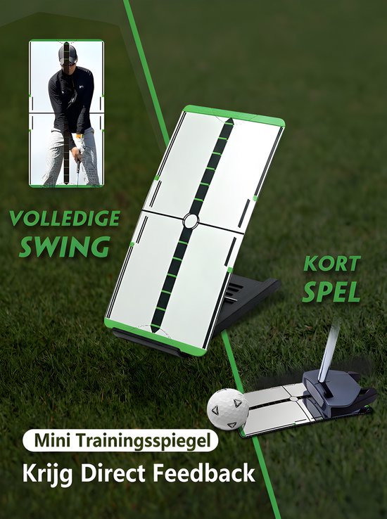 Stripe Trainings mirror, trainingsspiegel met alignment lijnen, Putting en Swing van Merkloos