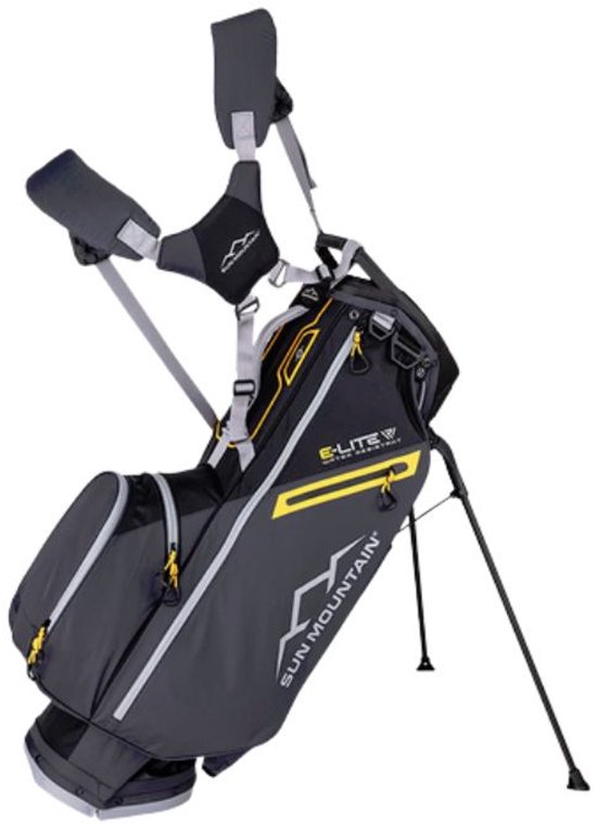 Sun Mountain E-Lite 14 Way Hybrid Standbag Black Steel Gold van Merkloos
