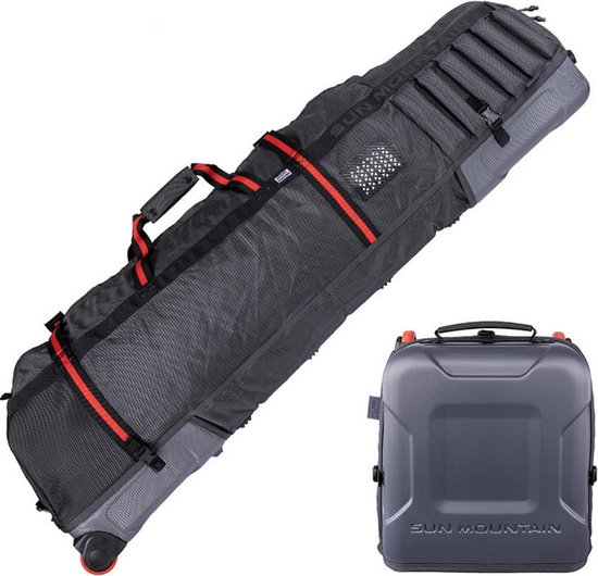 Sun Mountain Kube Golf Travelbag Steel-Black-Rush Red van Sun Mountain