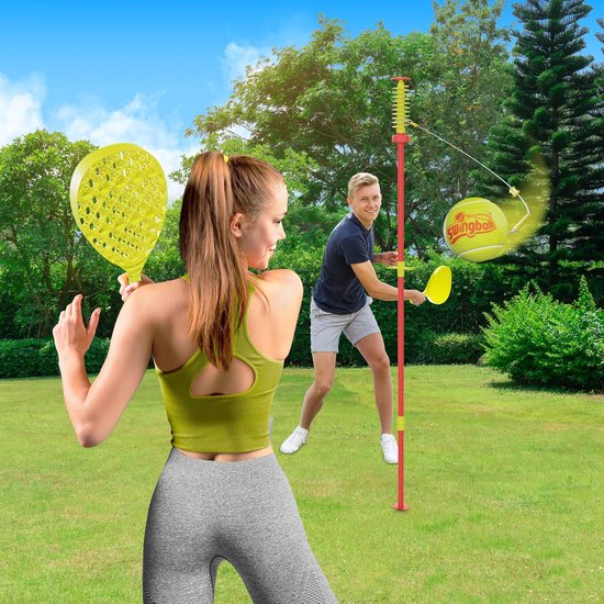 Swingball Classic - Buitenspel - Tennisvaardigheden verbeteren - Echte tennisbal - Standaard - Rood Geel